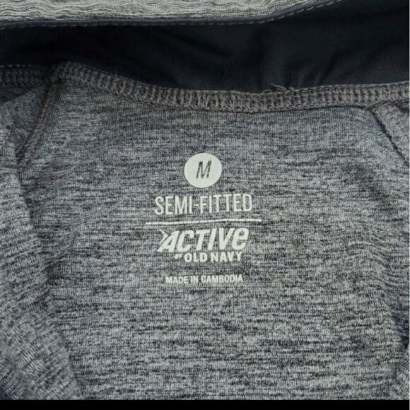 M SEMI-FITTED Half zip OLD NAVY TECH SHIRT GRAY PULLOVER POPOVER JACKET Medium - Picture 5 of 9